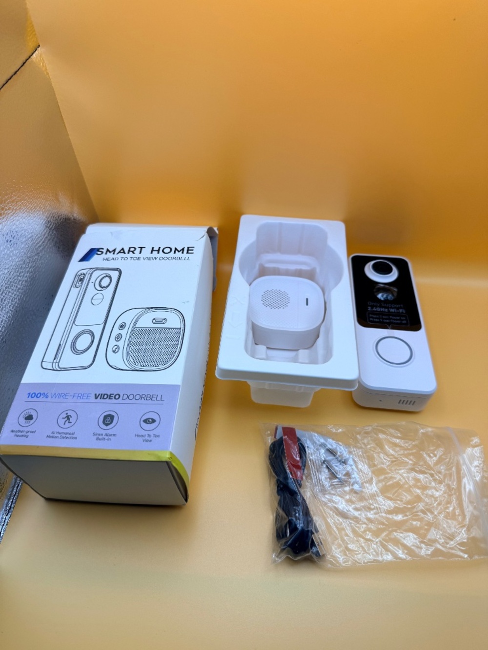 Smart Home Wire-Free Video Doorbell Camera with Chime 2.4GHz